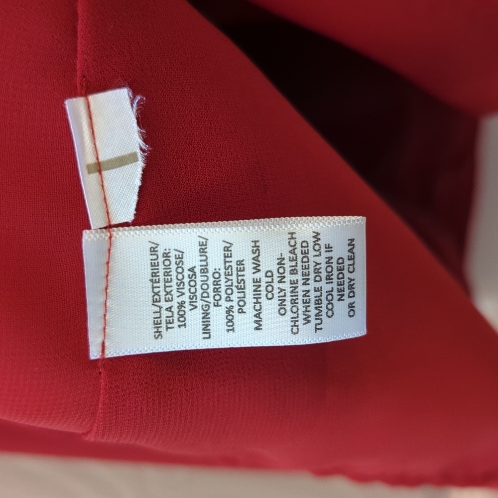 LOFT Dress Tie Cuff Off The Shoulder Red Size Small - Picture 6 of 7